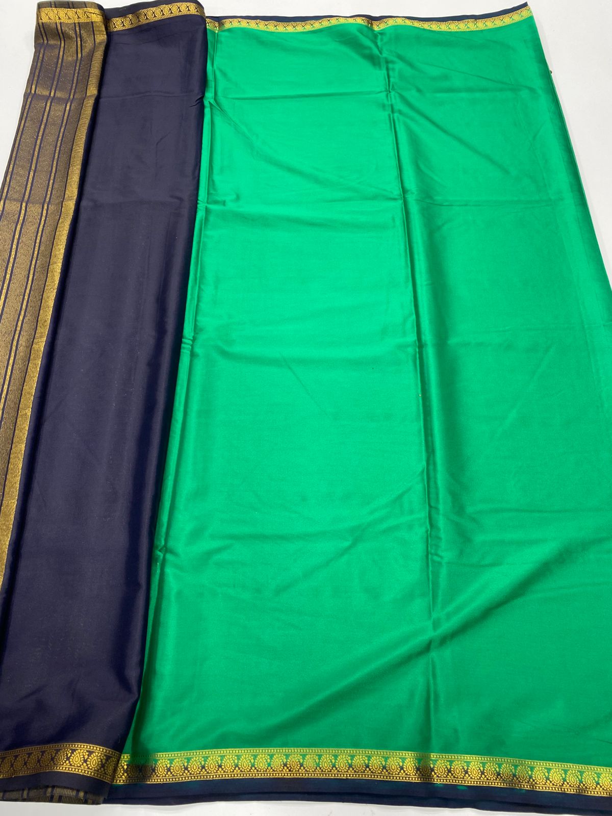 Mysore Crepe Zari Border Saree(3379)