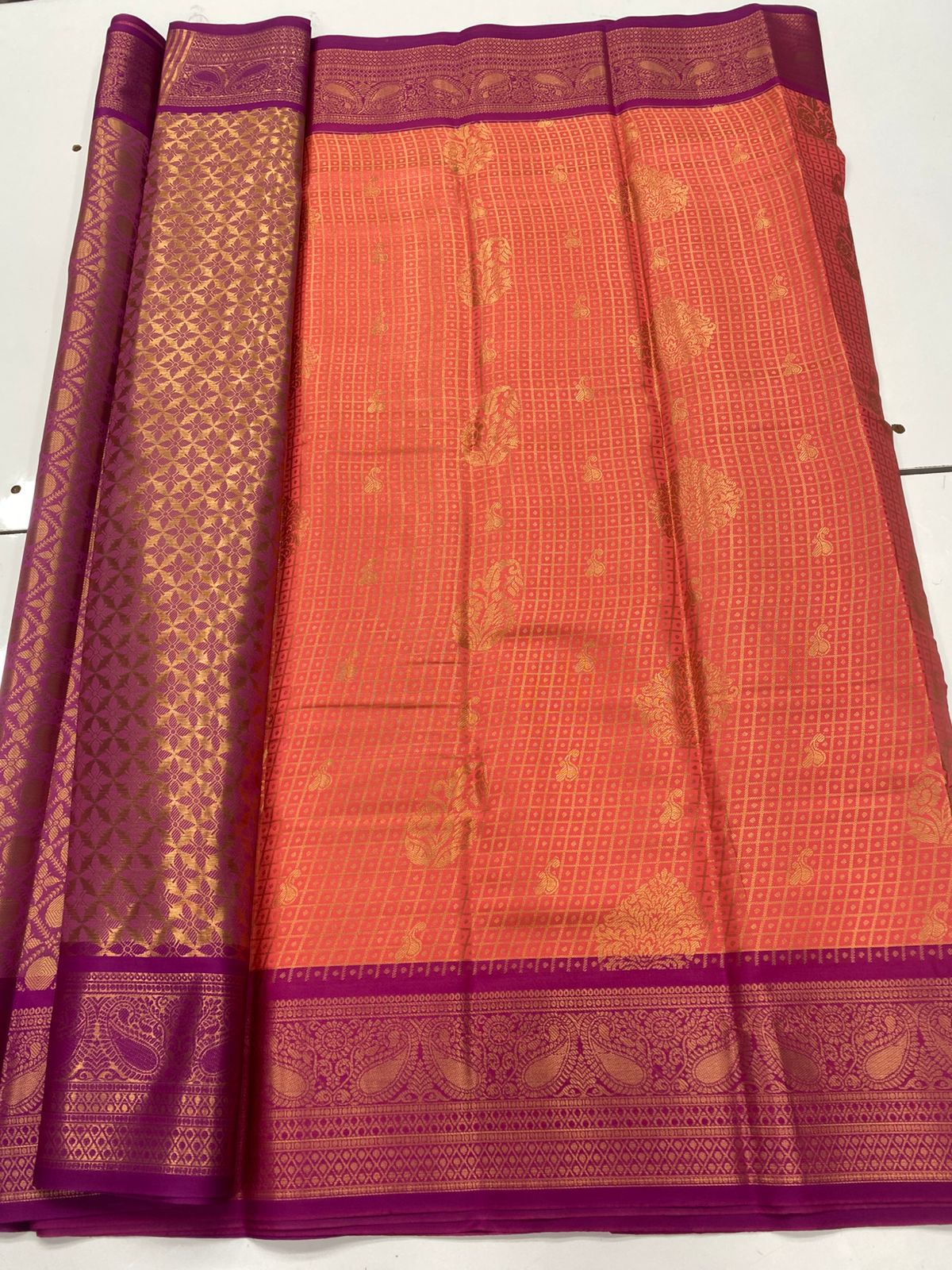 Semi Silk Broket Saree(3252B)
