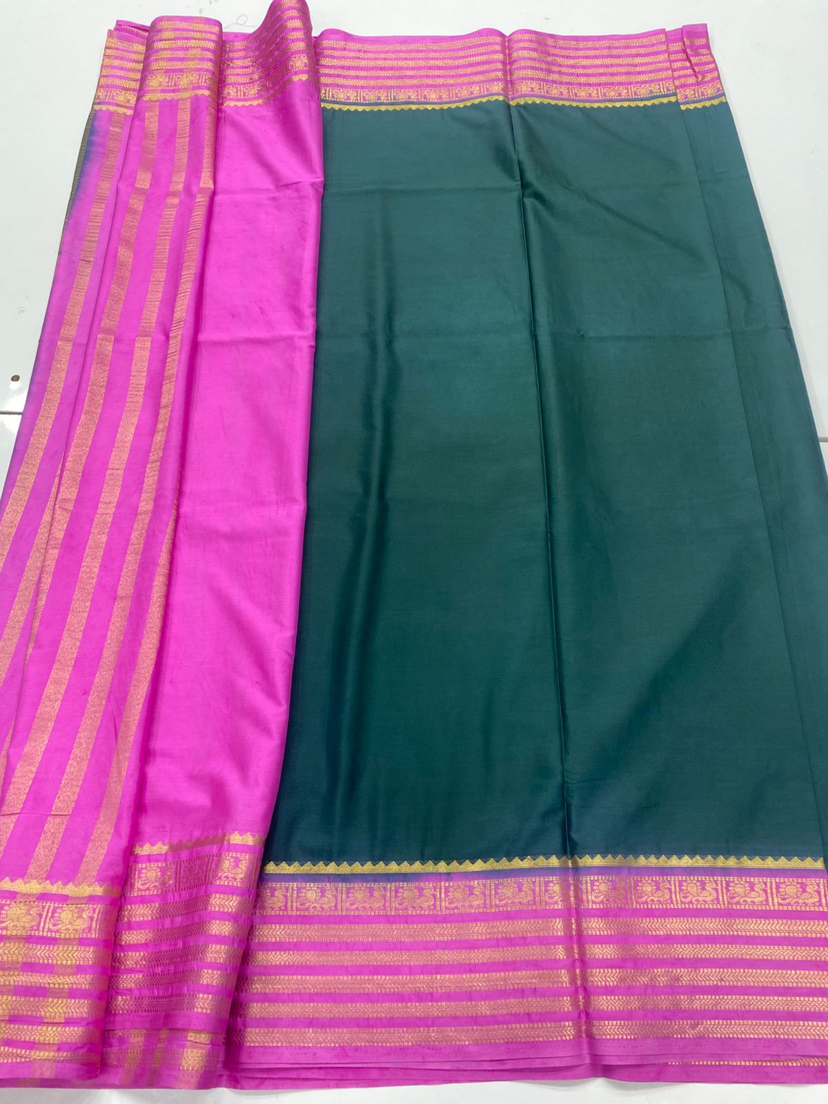 Mysore Crepe Zari Border Saree(3280)