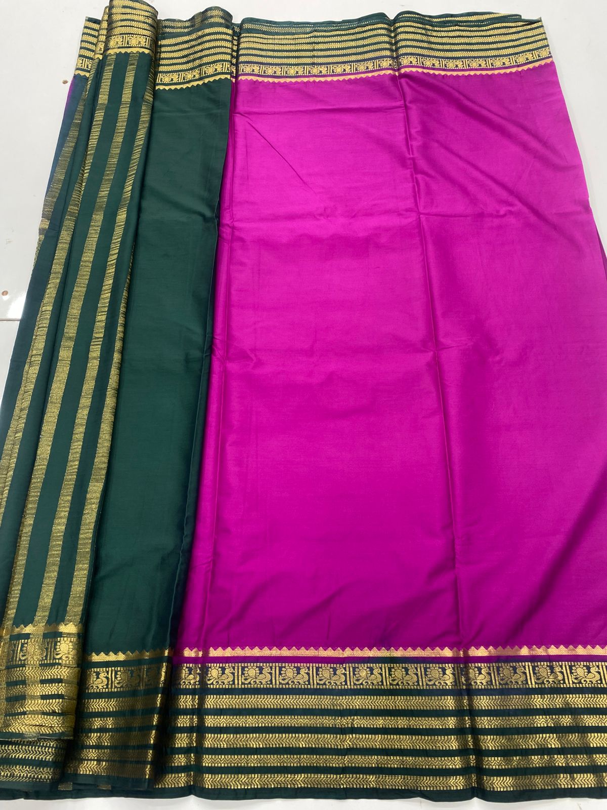 Mysore Crepe Zari Border Saree(3280)