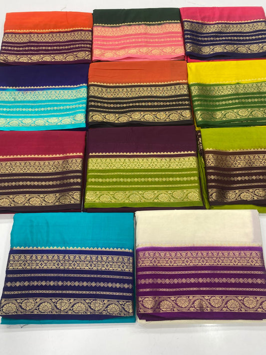 Mysore Crepe Zari Border Saree ( 3262B-R )