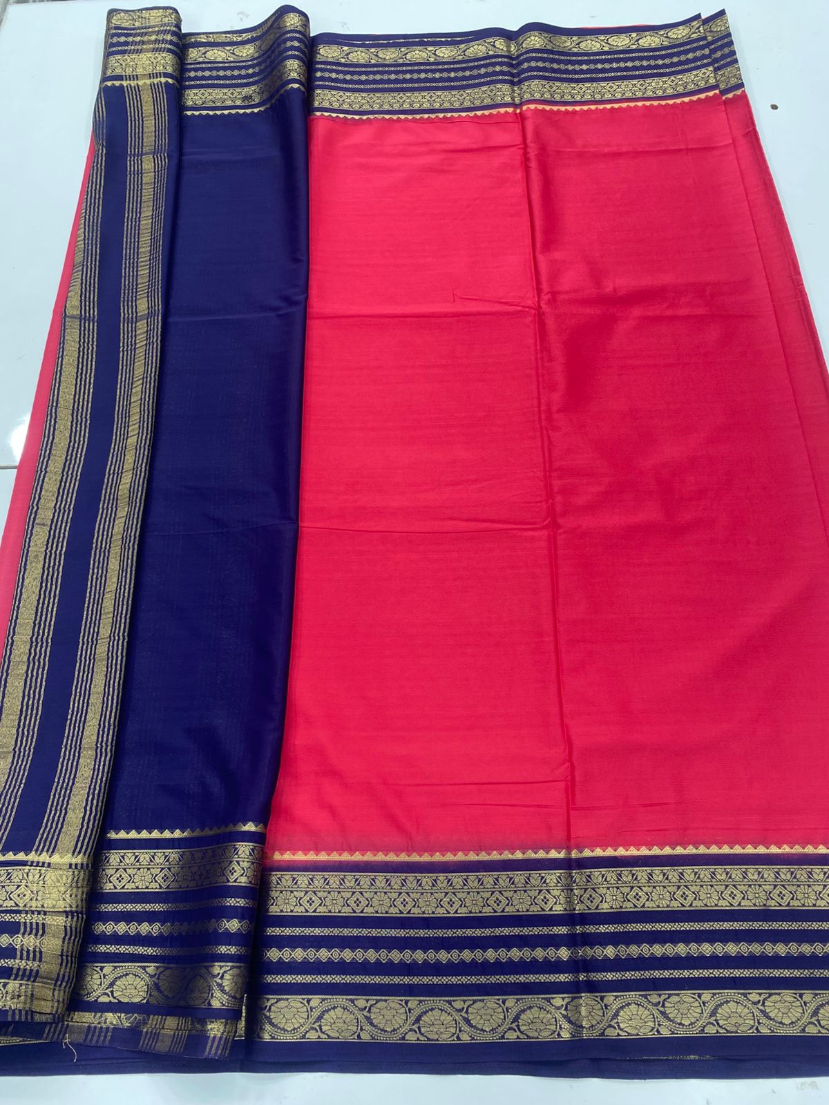 Mysore Crepe Zari Border Saree(3262B)