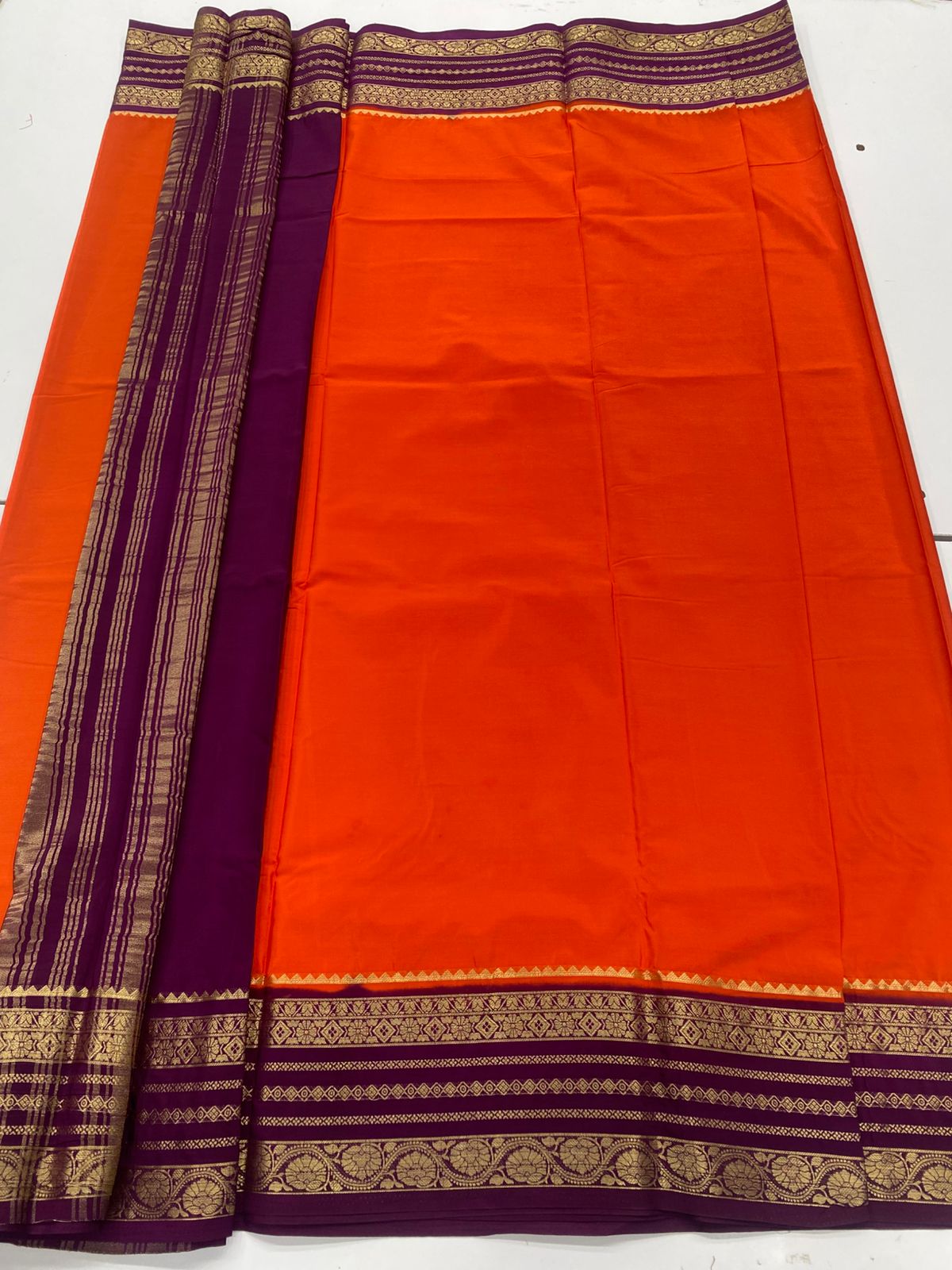 Mysore Crepe Zari Border Saree(3262B)