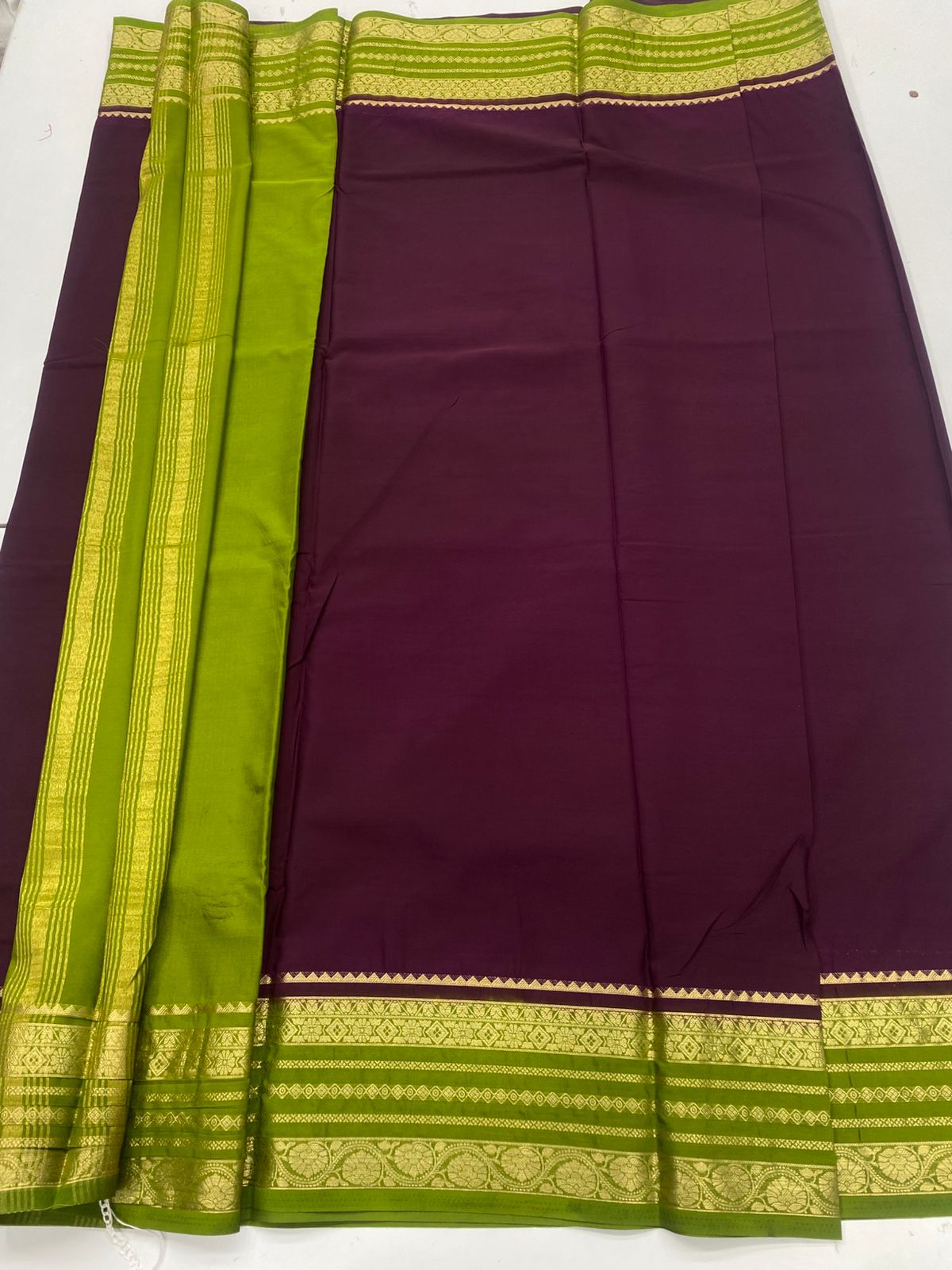 Mysore Crepe Zari Border Saree(3262B)