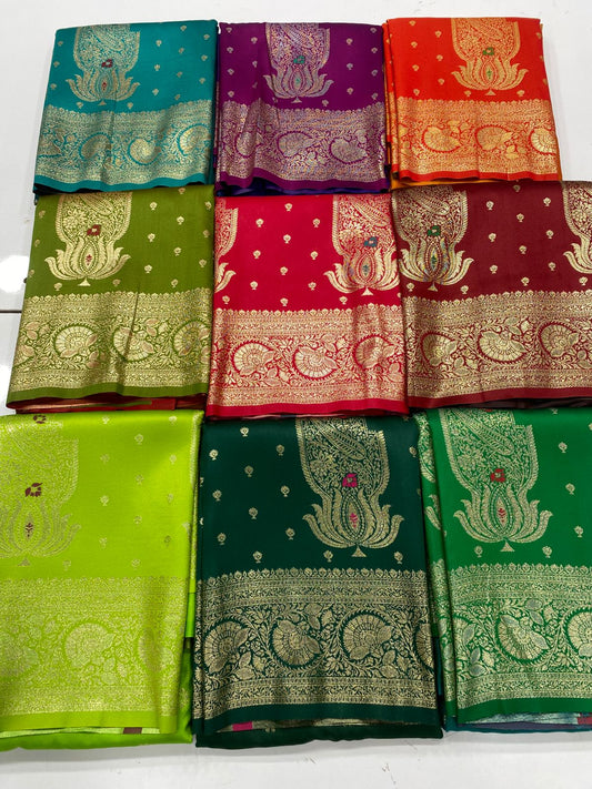 Semi Silk Butta Saree ( 3258B-R10 )