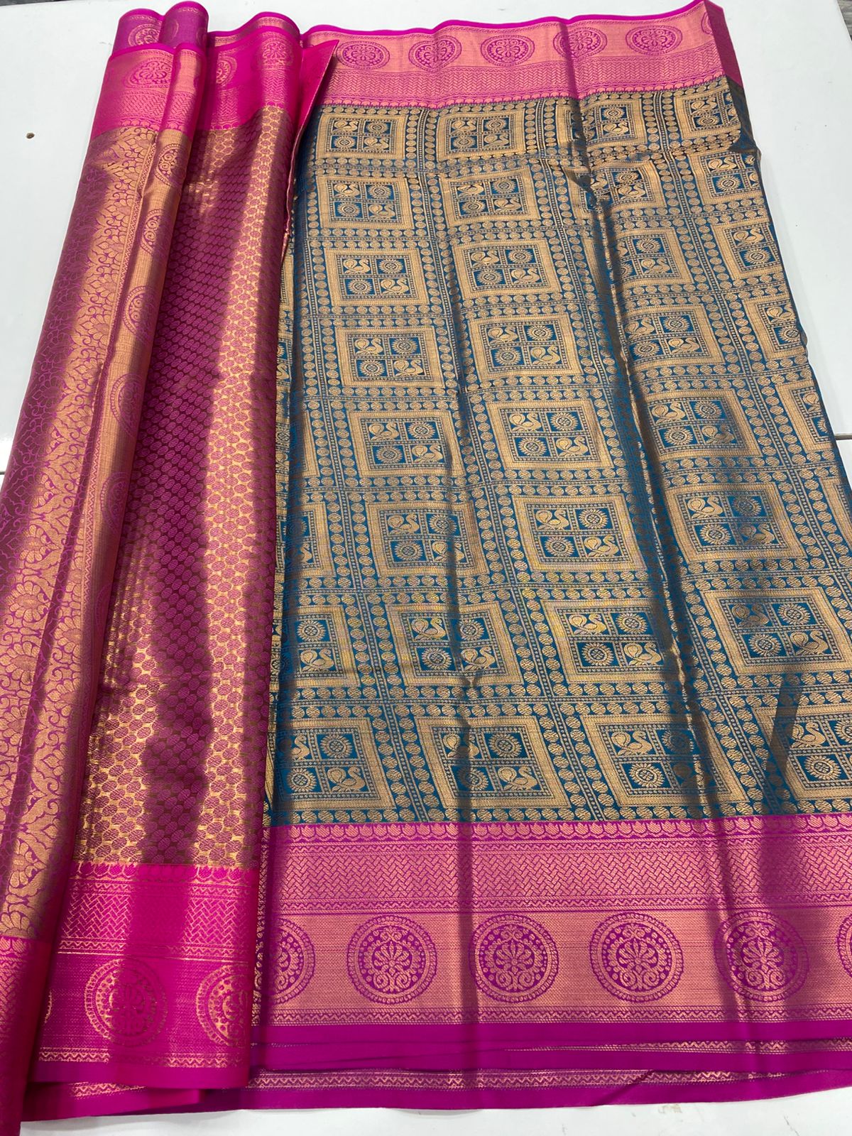 Semi Silk Broket Saree(3252D)