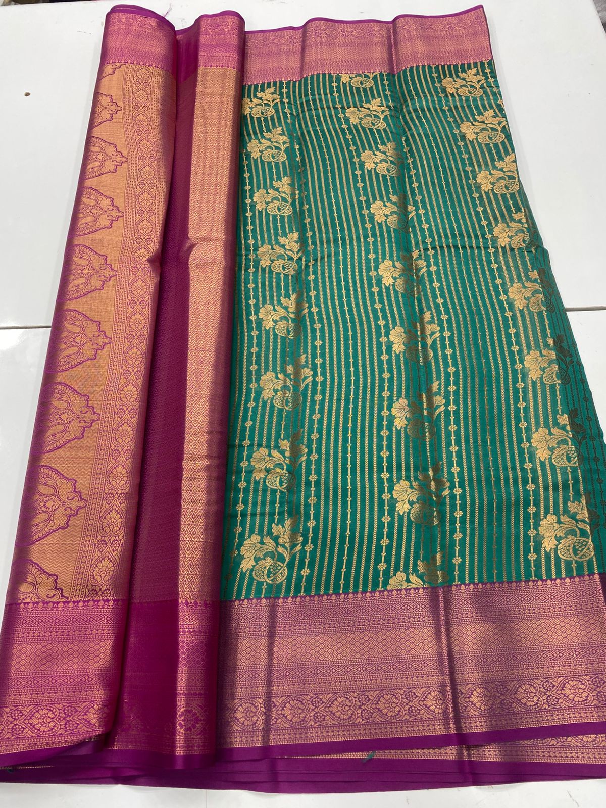 Semi Silk Broket Saree(3252F)