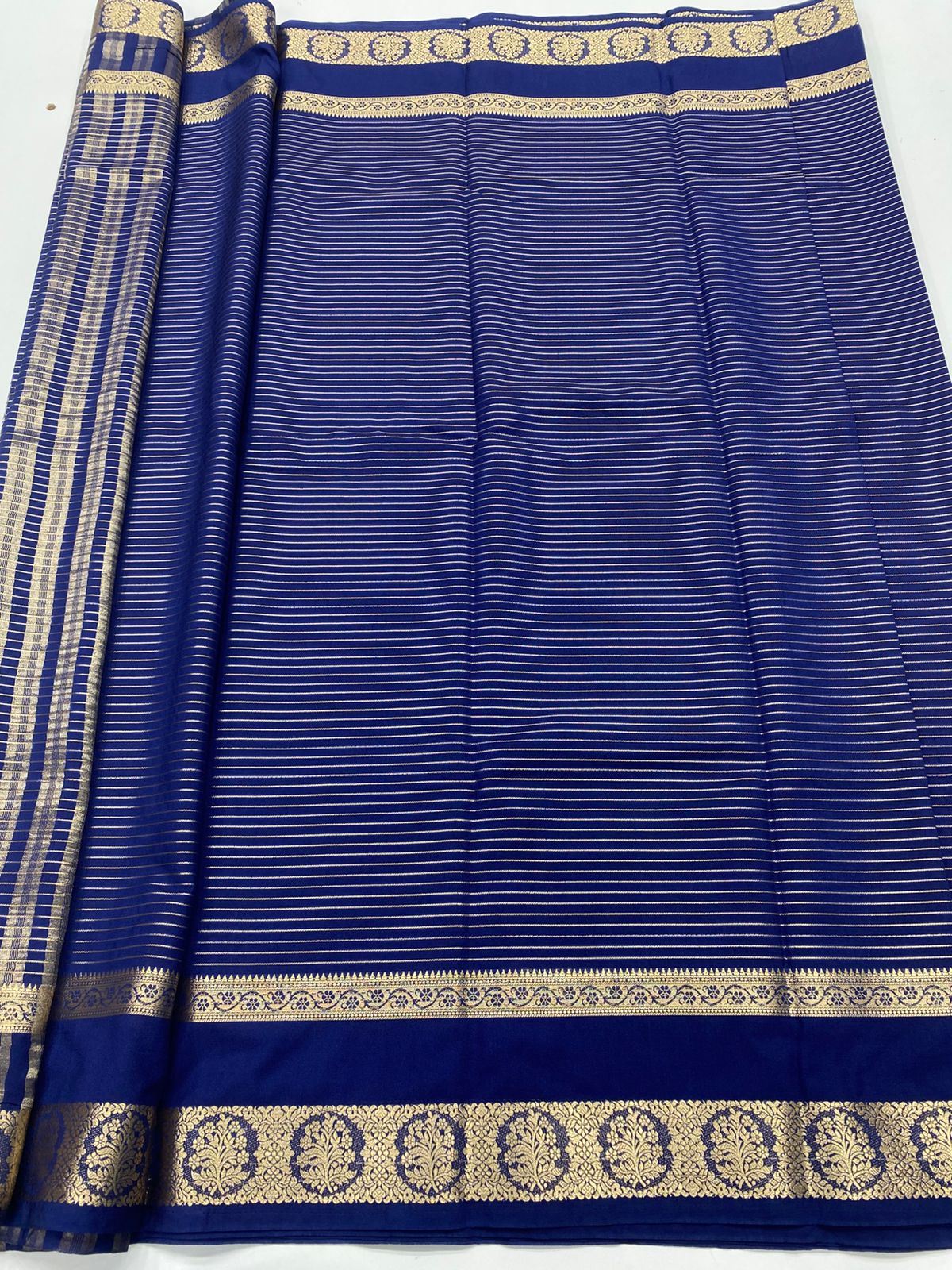 Mysore Crepe Self Jari Lines Saree ( 3336-R )