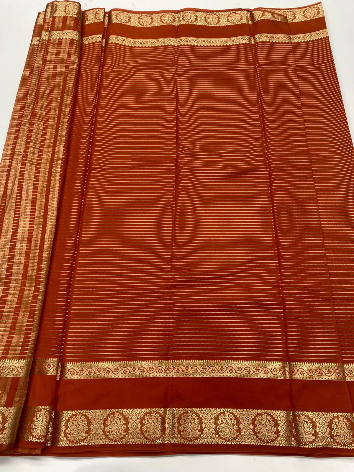 Mysore Crepe Self Jari Lines Saree ( 3336-R )