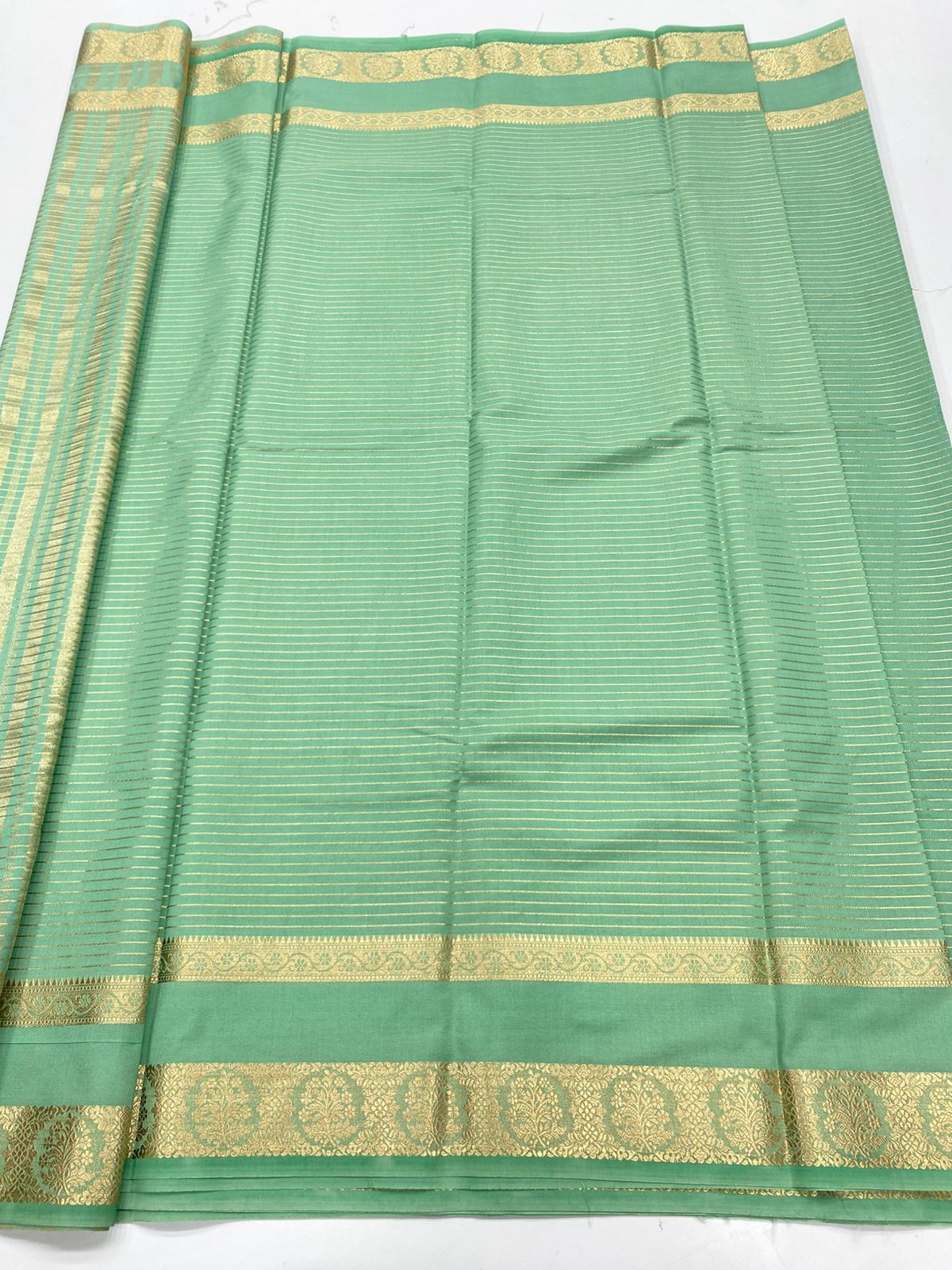 Mysore Crepe Self Jari Lines Saree ( 3336-R )