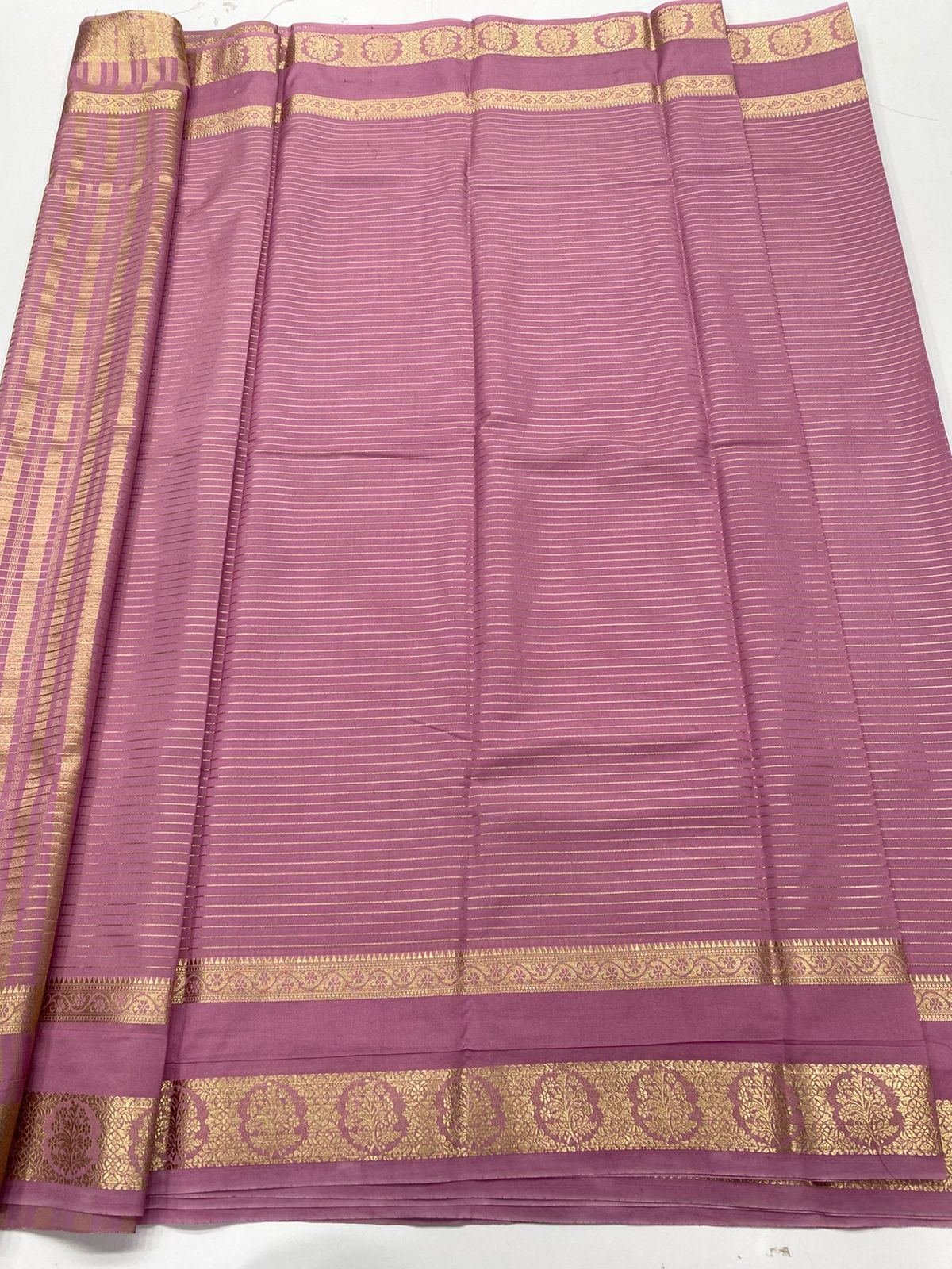 Mysore Crepe Self Jari Lines Saree ( 3336-R )