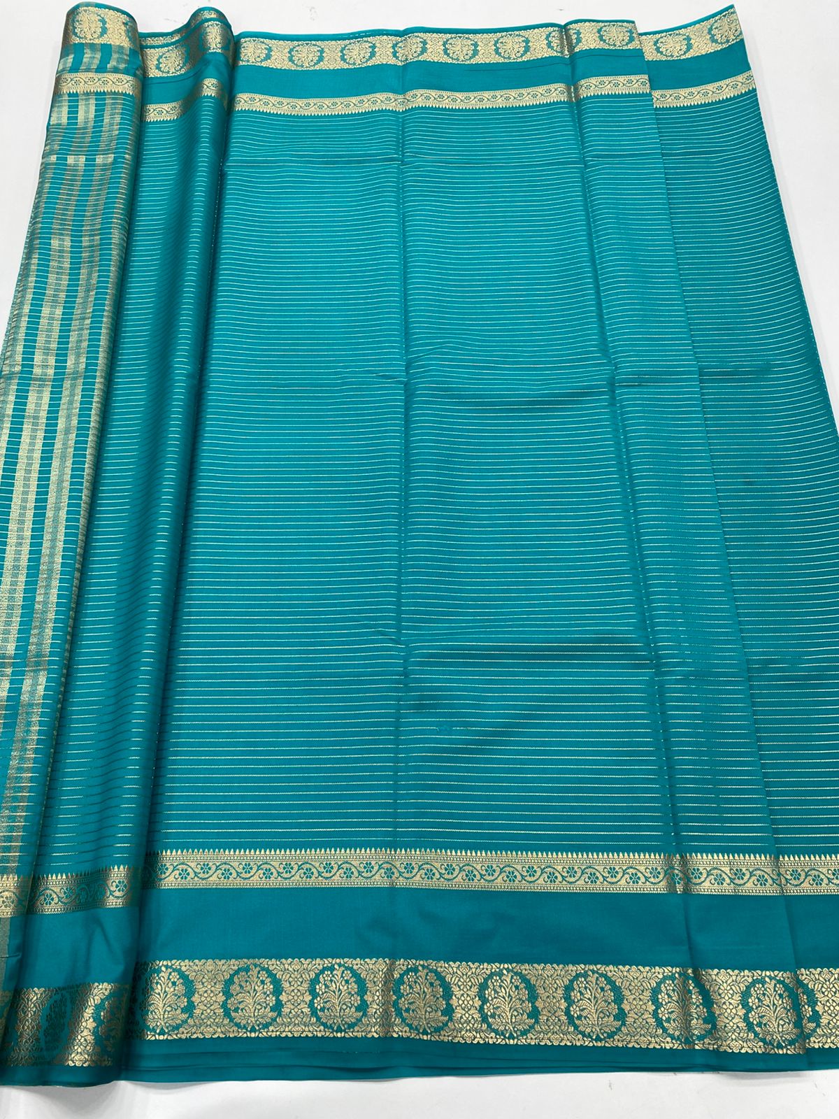 Mysore Crepe Self Jari Lines Saree ( 3336-R )