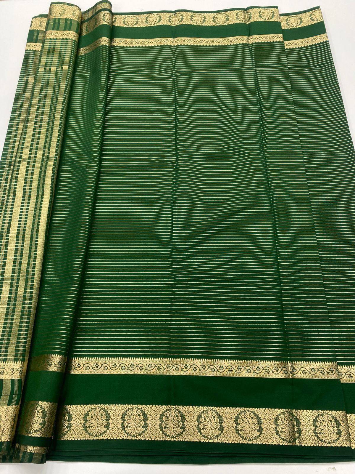 Mysore Crepe Self Jari Lines Saree ( 3336-R )