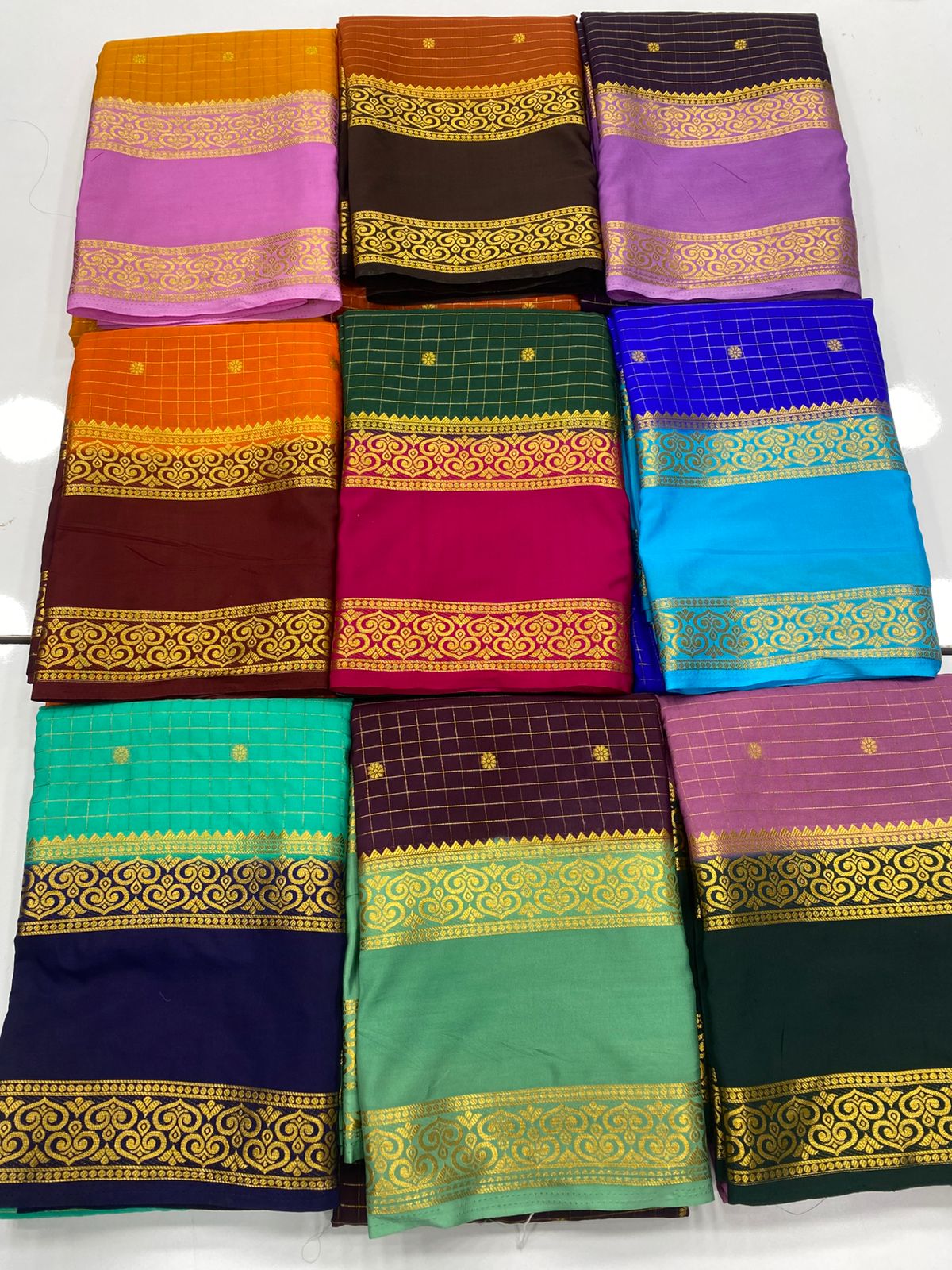 Mysore Crepe Butta Saree ( 3269G-R17 )