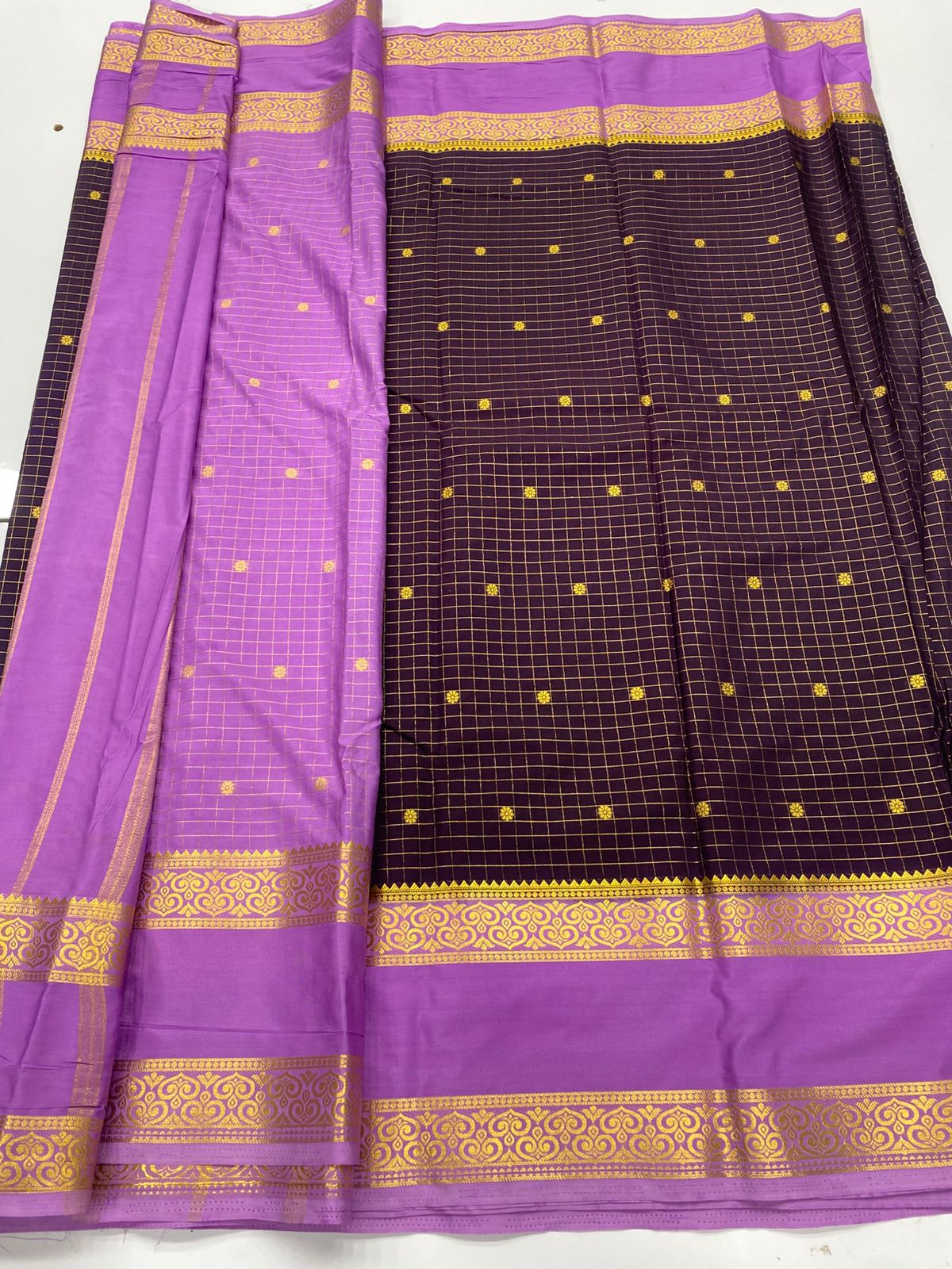 Mysore Crepe Butta Saree ( 3269G-R17 )