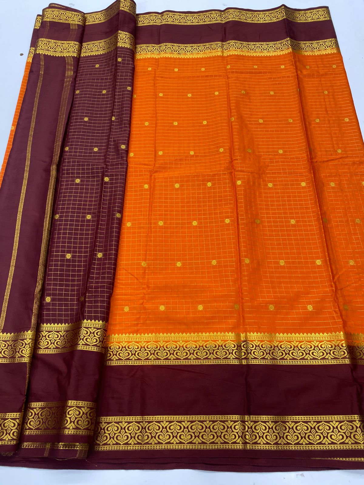 Mysore Crepe Butta Saree ( 3269G-R17 )