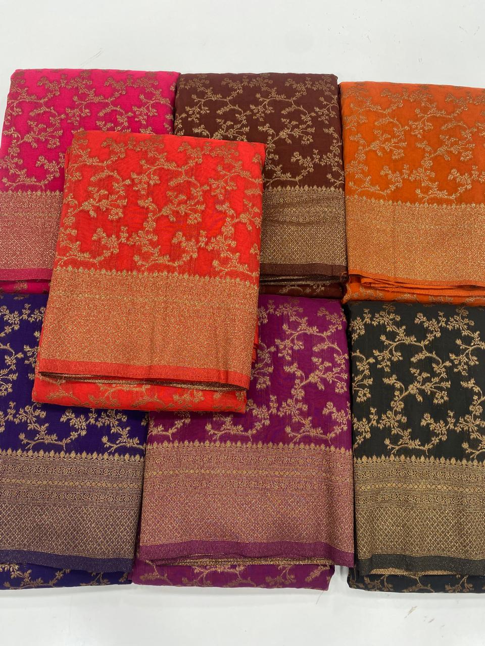 Khaddi Georgette Saree  (3382)