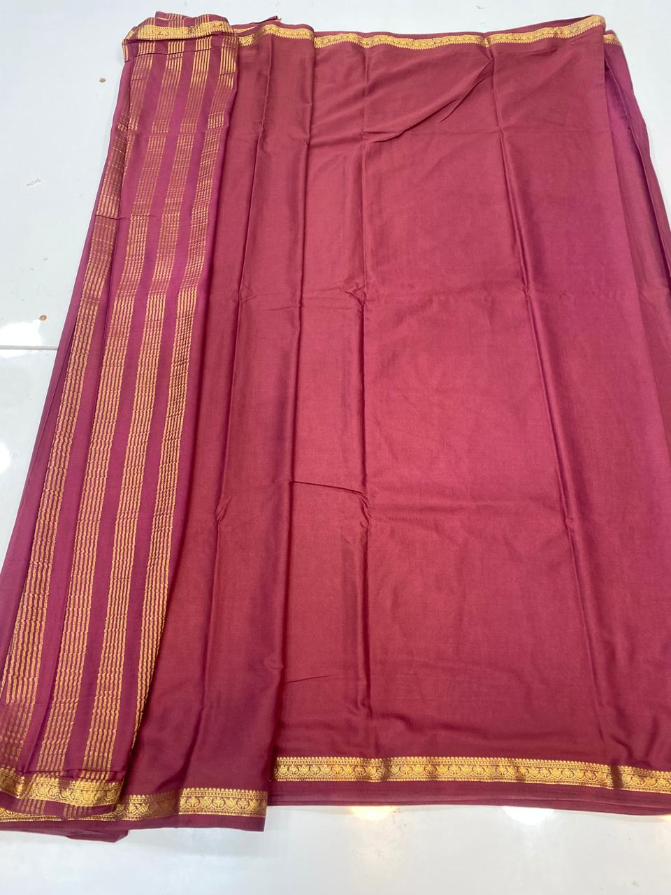 Mysore Crepe Self Saree  ( 3381-R16 )