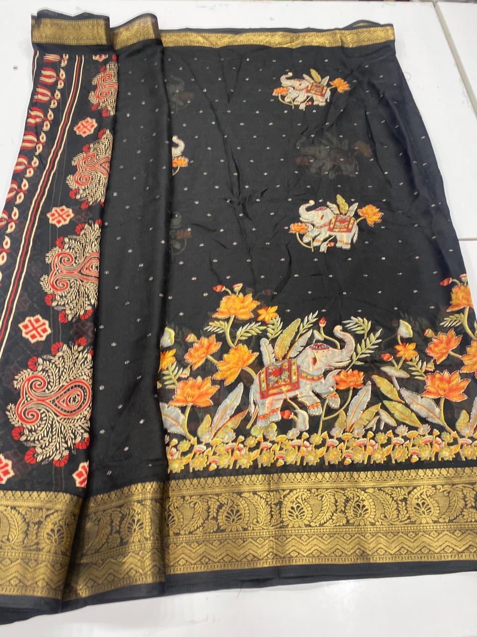 Fancy Georgette Print Saree (3321)