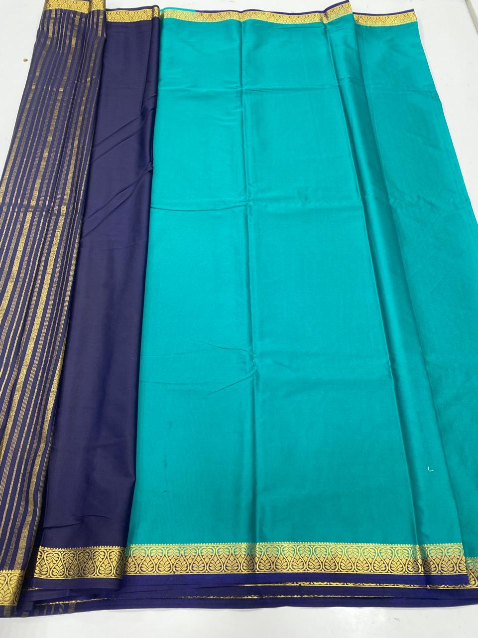 Mysore Crepe Zari Border Saree   ( 3365-R12 )