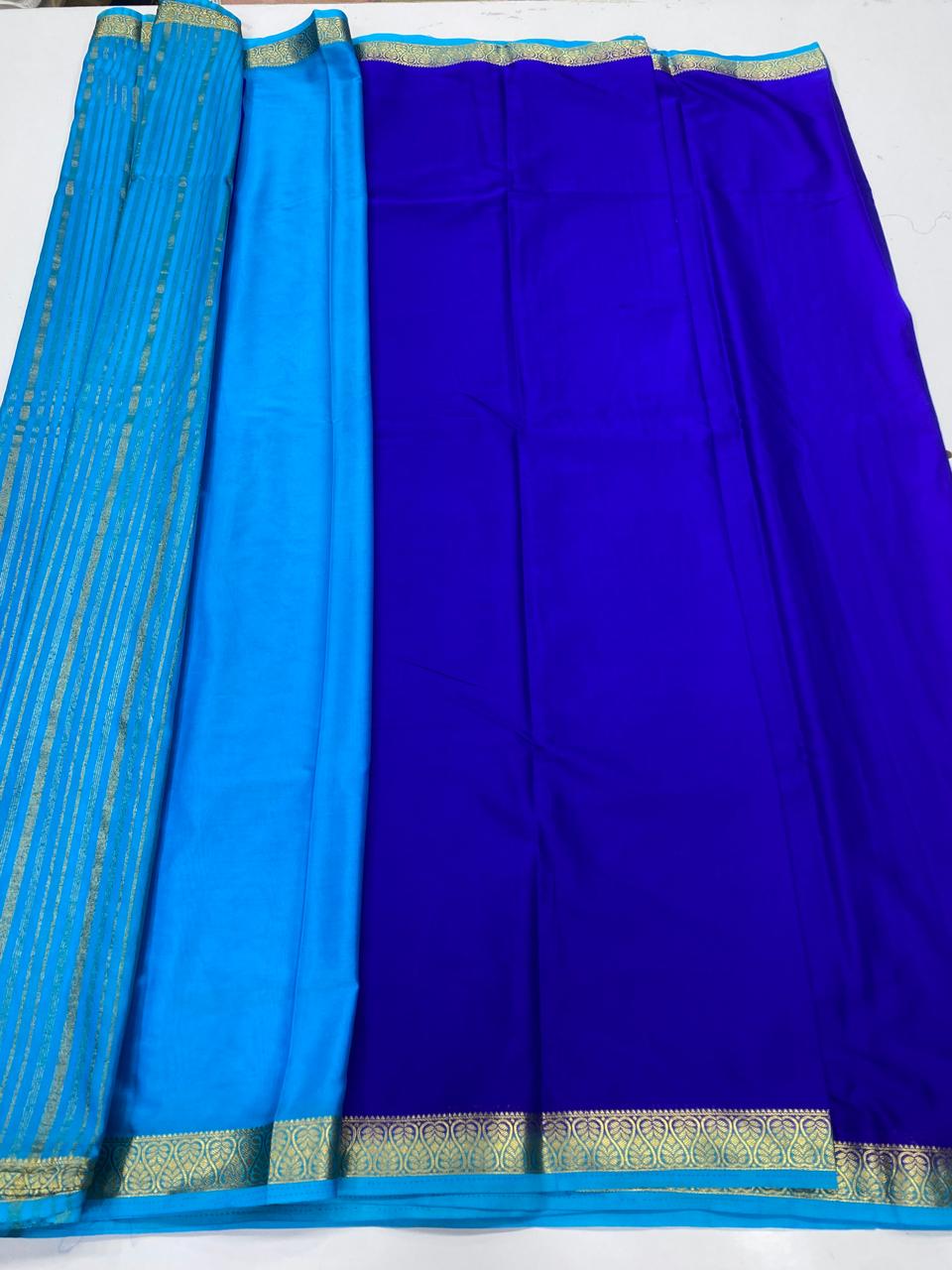 Mysore Crepe Zari Border Saree   ( 3365-R12 )
