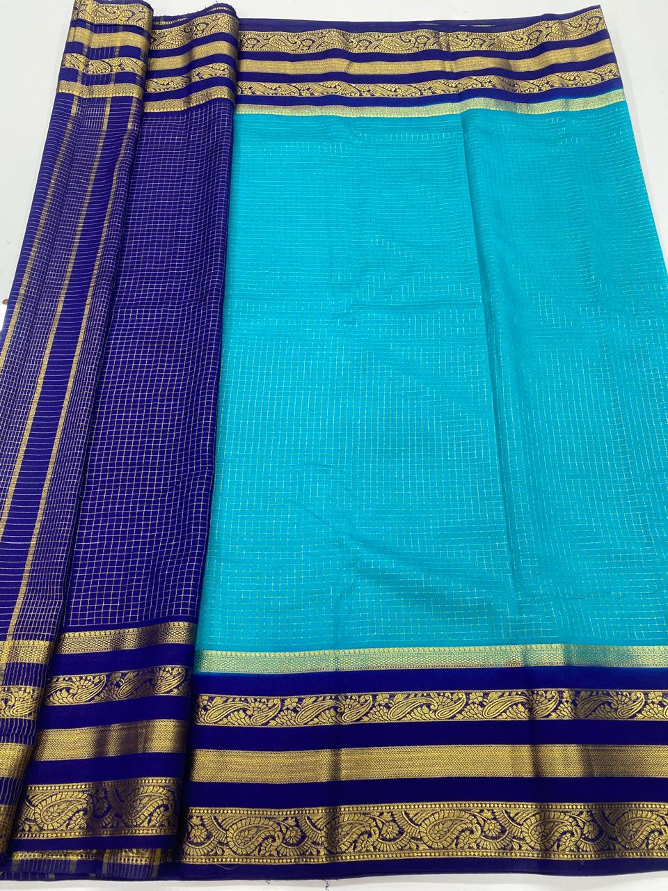 Crepe Georgette Chex Saree  ( 3366-R15 )