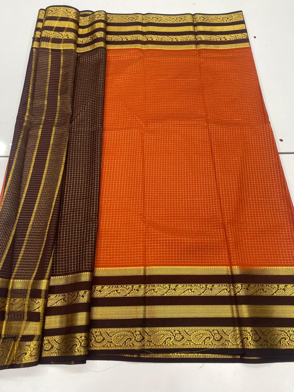 Crepe Georgette Chex Saree  ( 3366-R15 )