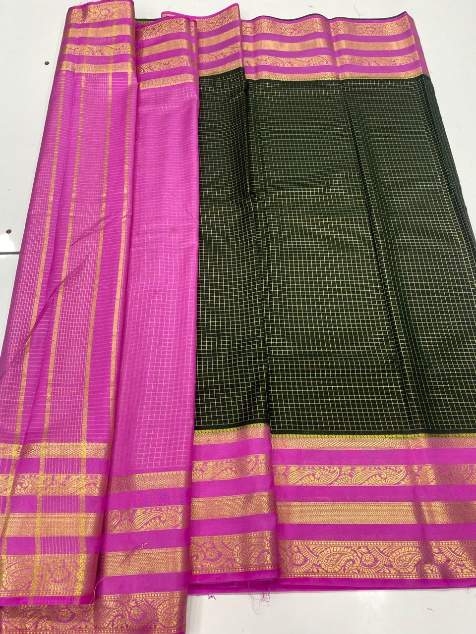 Crepe Georgette Chex Saree  ( 3366-R15 )