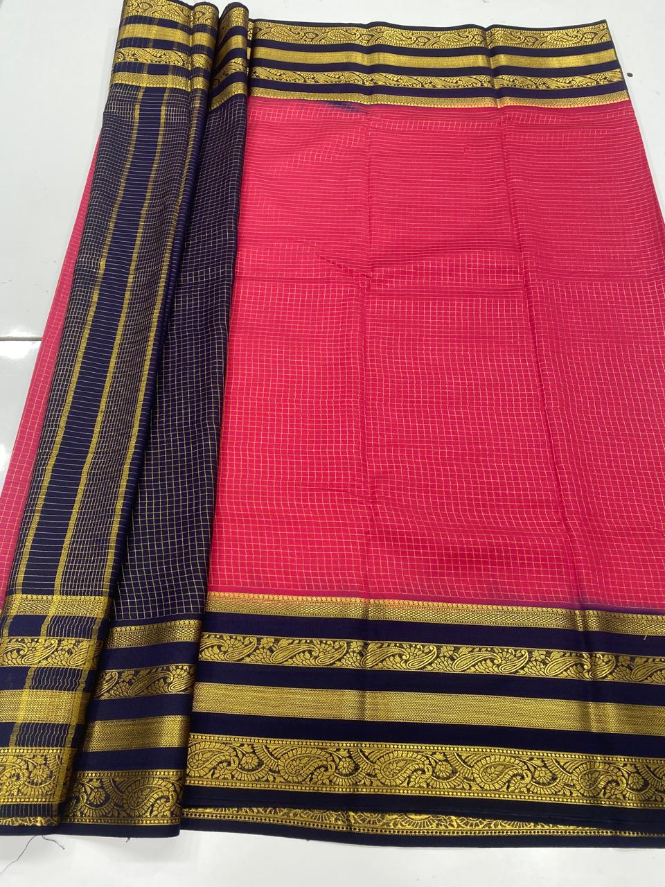 Crepe Georgette Chex Saree  ( 3366-R15 )