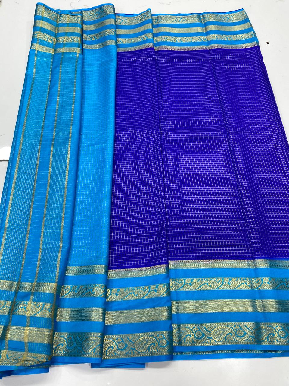 Crepe Georgette Chex Saree  ( 3366-R15 )