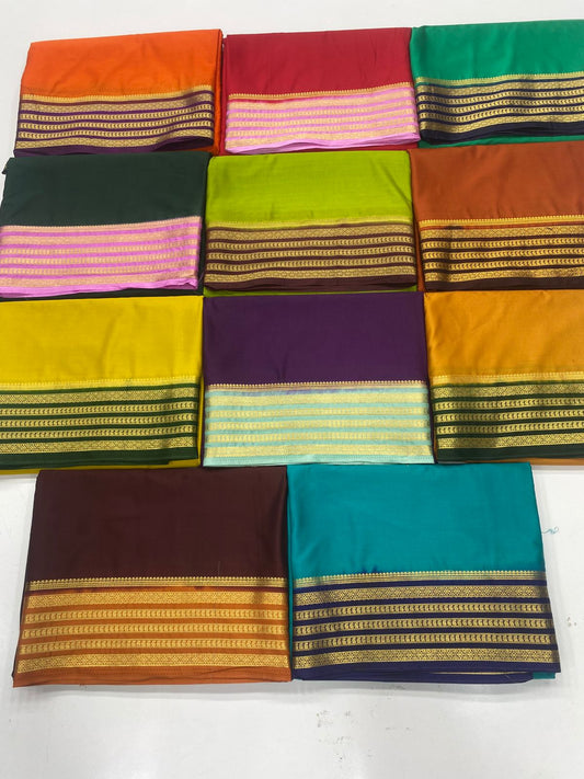 Mysore Crepe Zari Border Saree(3378B)