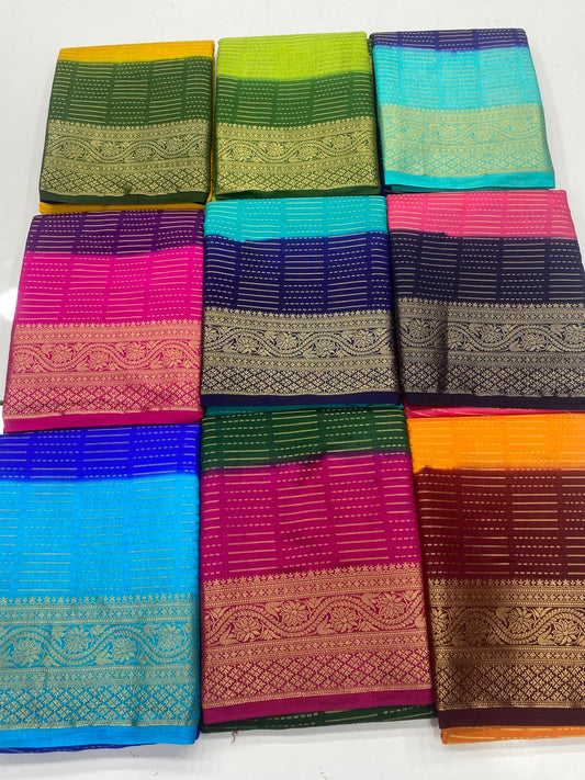 Mysore Crepe Mysore Lines Saree(3372)