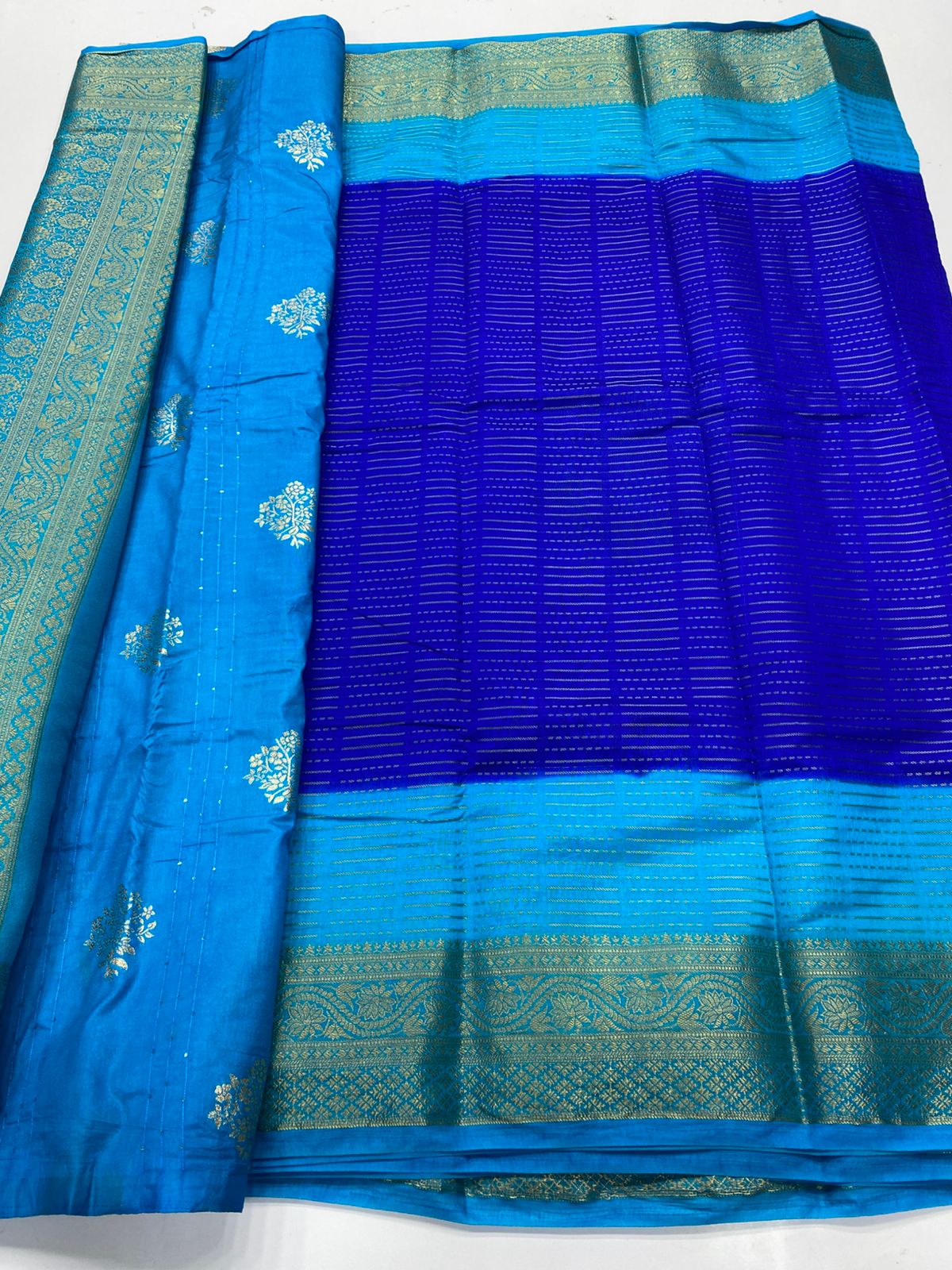 Mysore Crepe Mysore Lines Saree ( 3372-R13 )