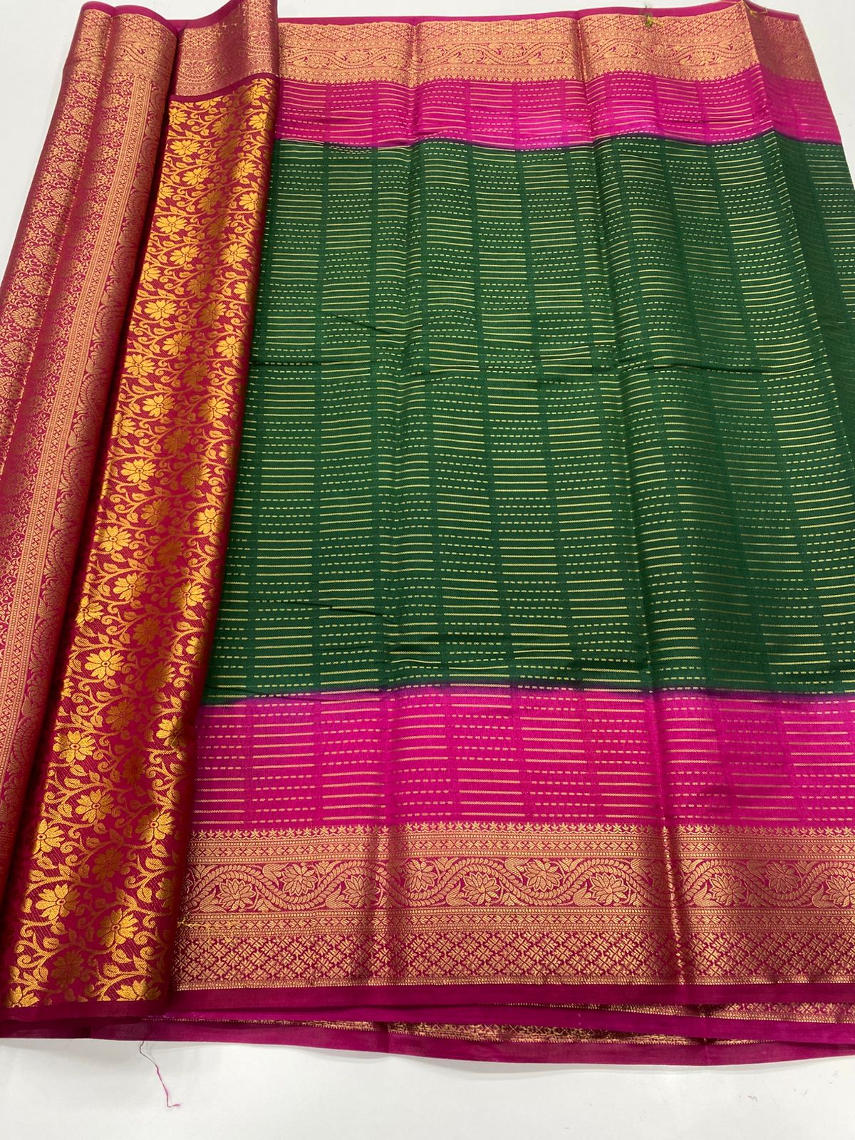 Mysore Crepe Mysore Lines Saree ( 3372-R13 )