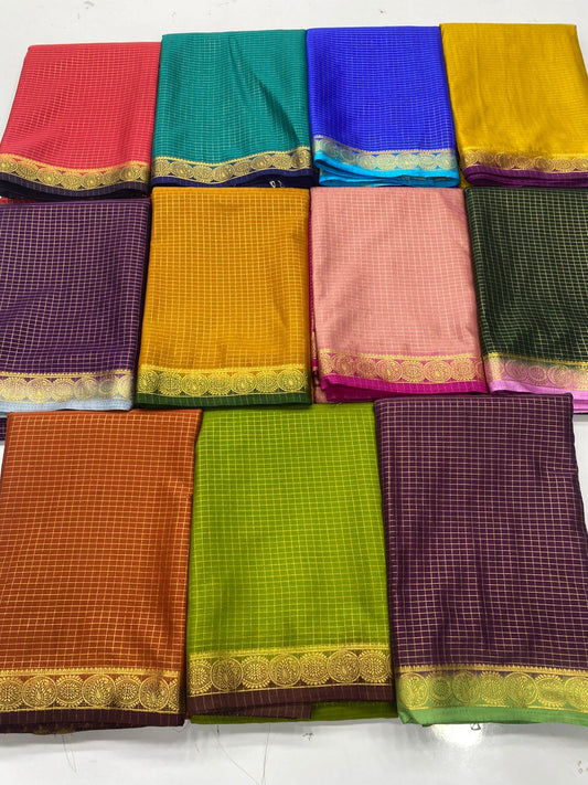 Crepe Georgette Chex Saree(3368)