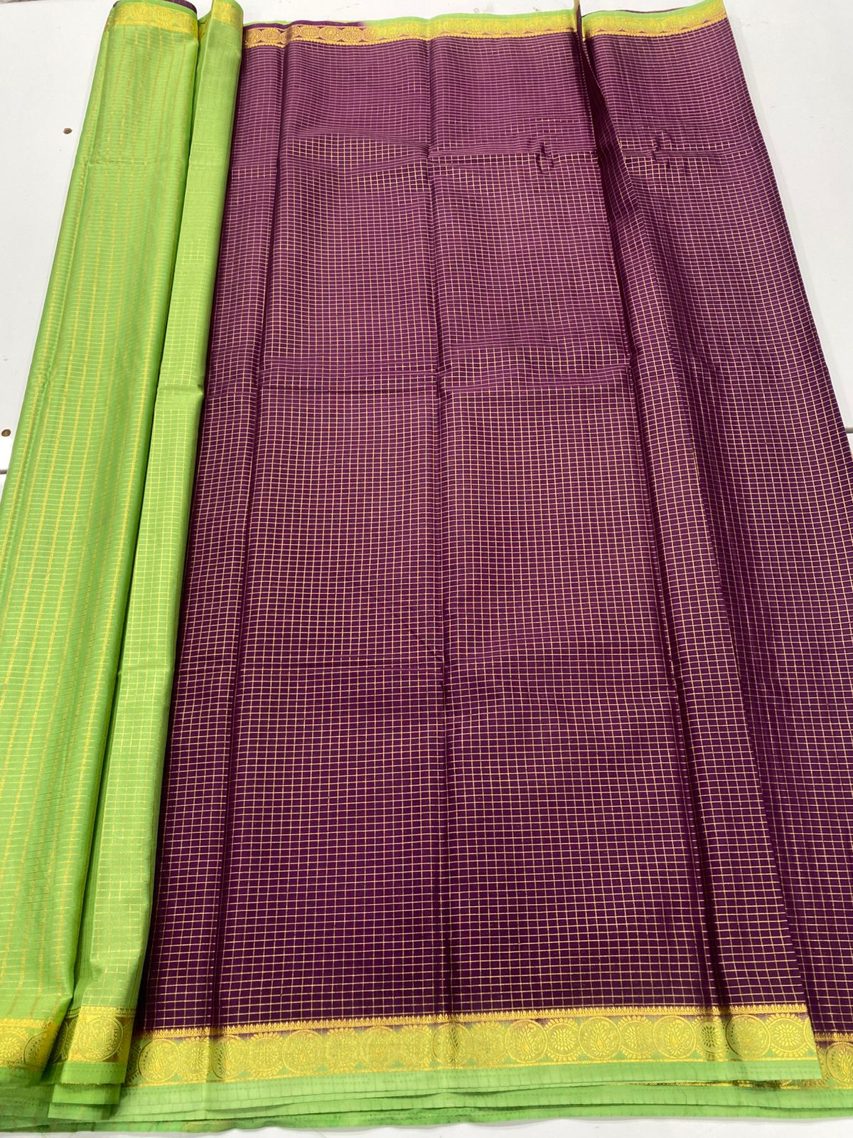 Crepe Georgette Chex Saree ( 3368-R17 )