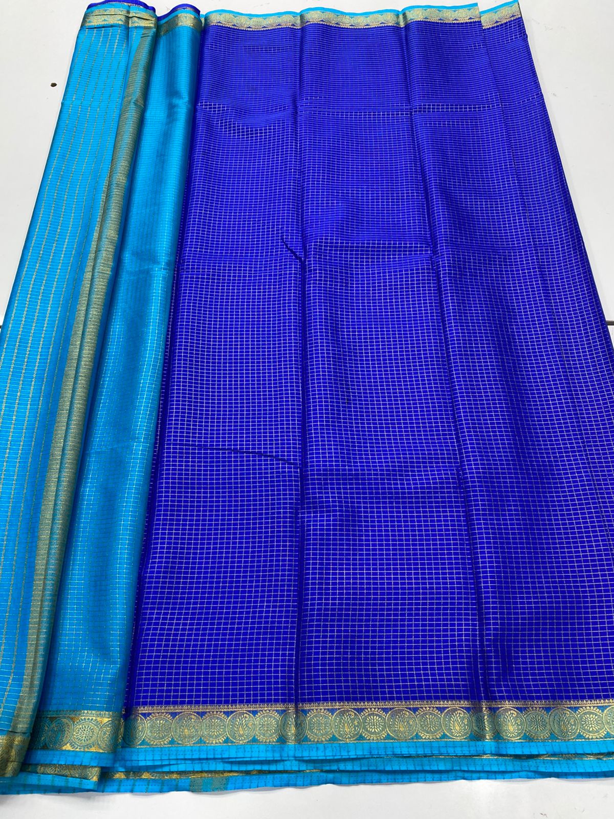 Crepe Georgette Chex Saree ( 3368-R17 )