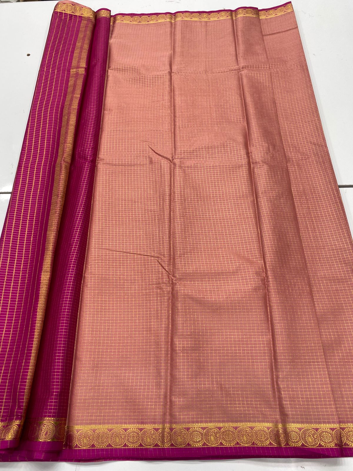 Crepe Georgette Chex Saree ( 3368-R17 )