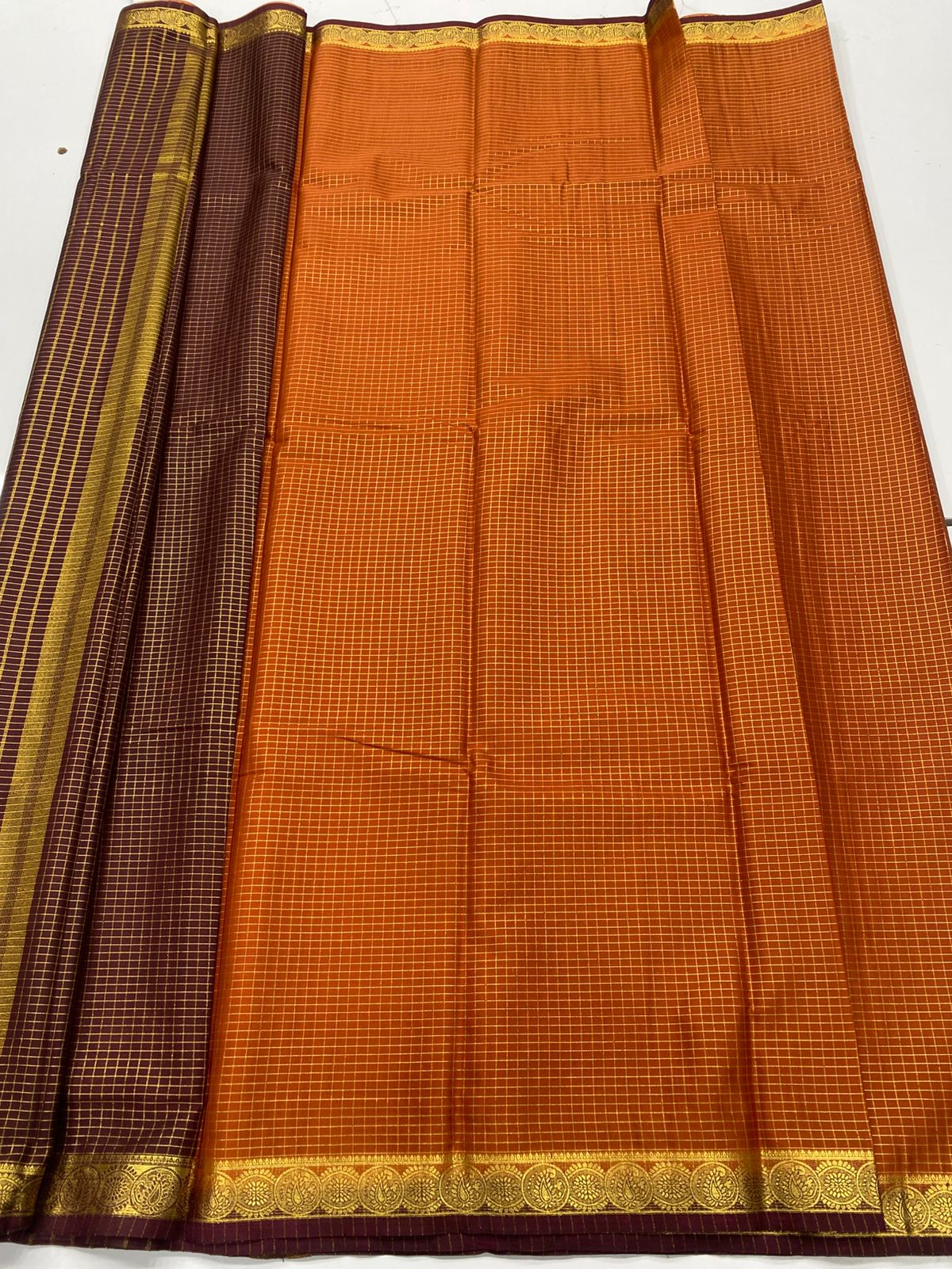 Crepe Georgette Chex Saree ( 3368-R17 )