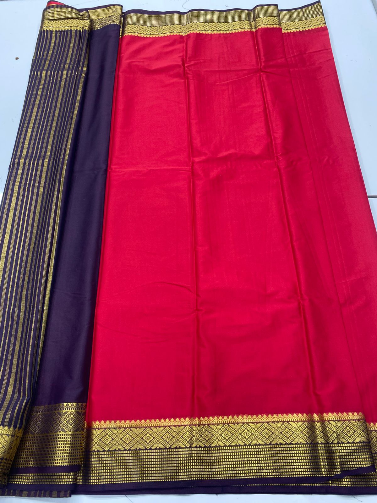 Mysore Crepe Zari Border Saree ( 3369A-R21 )