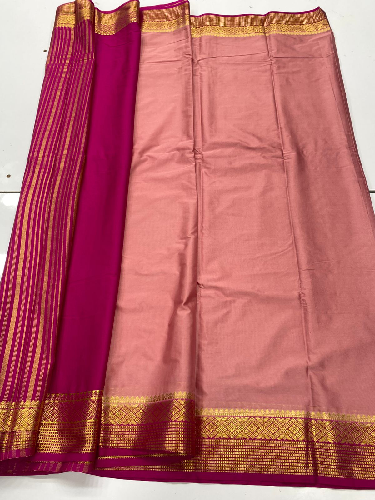 Mysore Crepe Zari Border Saree ( 3369A-R21 )