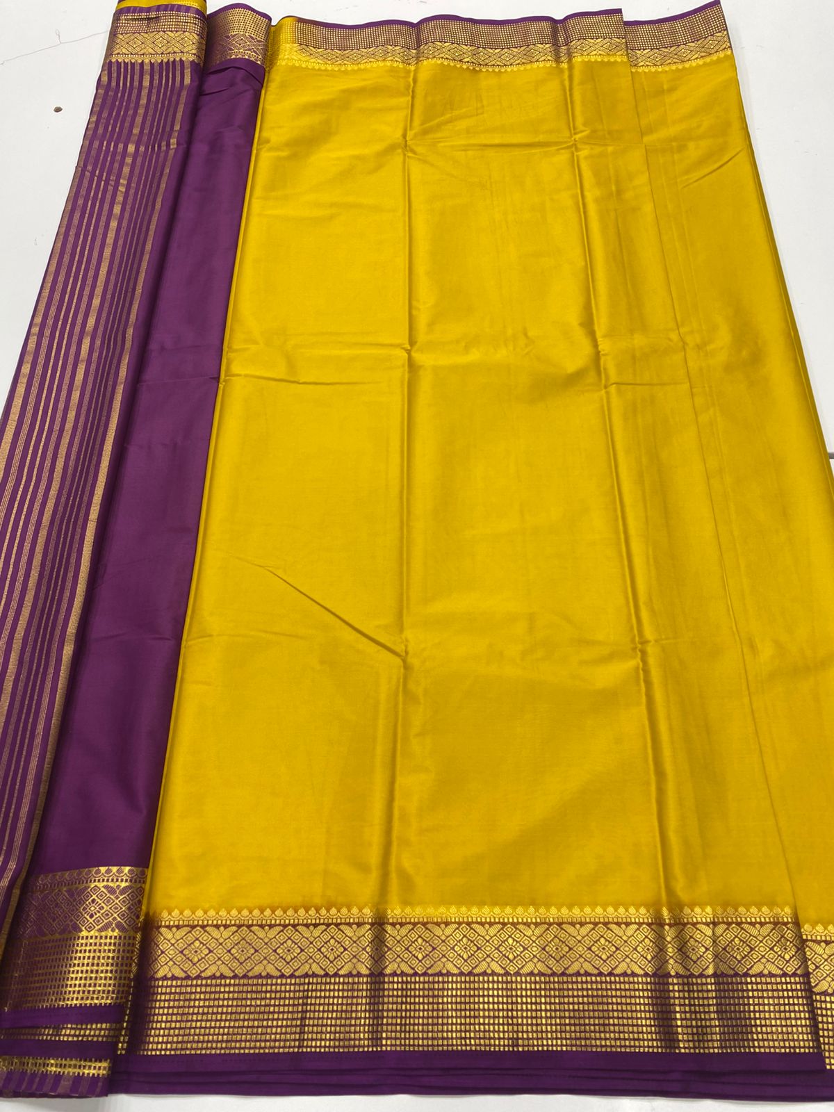 Mysore Crepe Zari Border Saree ( 3369A-R21 )