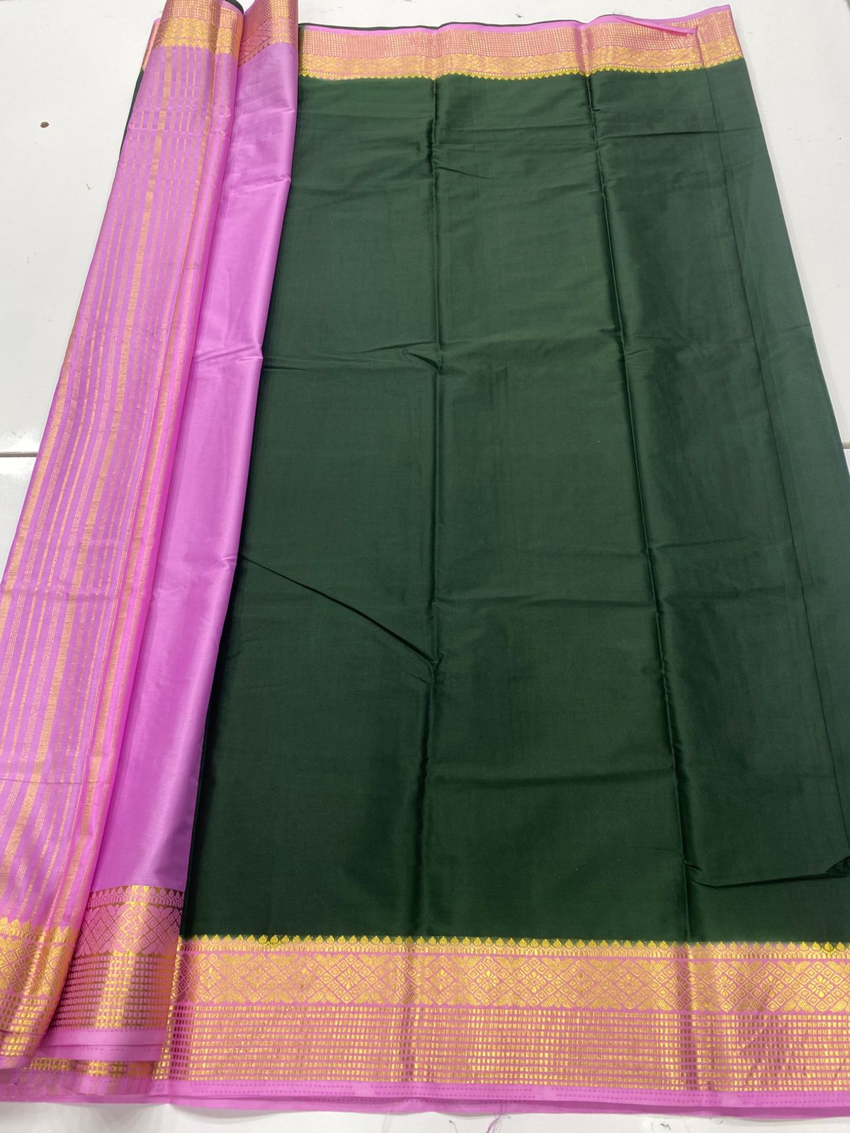 Mysore Crepe Zari Border Saree ( 3369A-R21 )