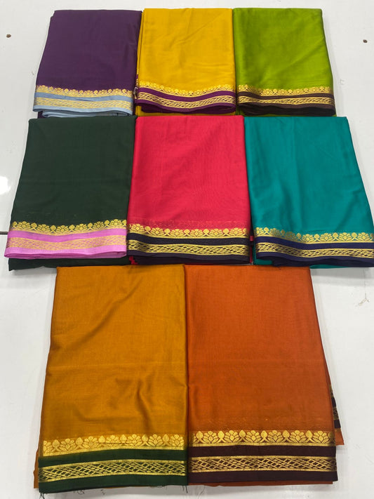 Mysore Crepe Zari Border Saree(3365B)