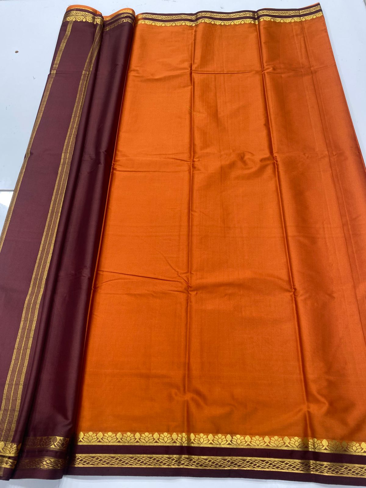 Mysore Crepe Zari Border Saree ( 3365B-R7 )