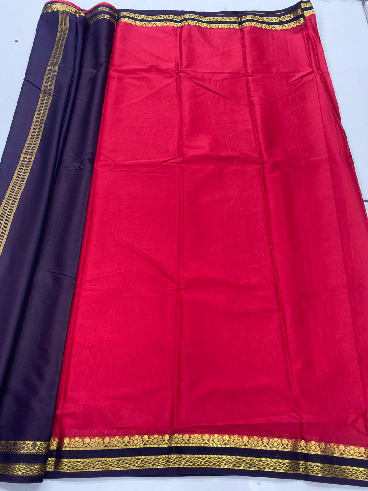 Mysore Crepe Zari Border Saree ( 3365B-R7 )