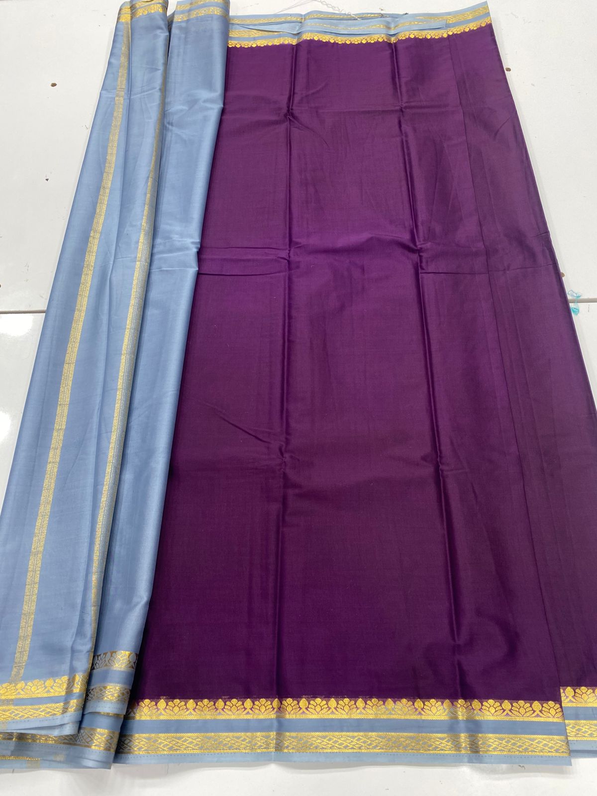 Mysore Crepe Zari Border Saree ( 3365B-R7 )
