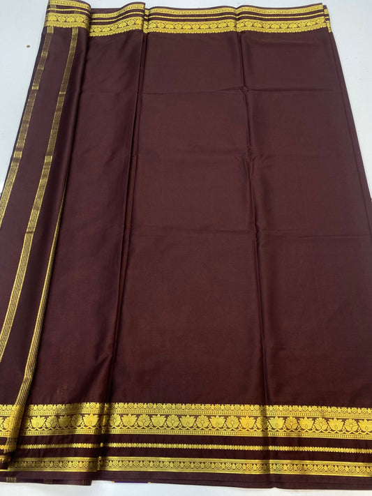 Mysore Crepe Self Lotus Border Saree(3395)