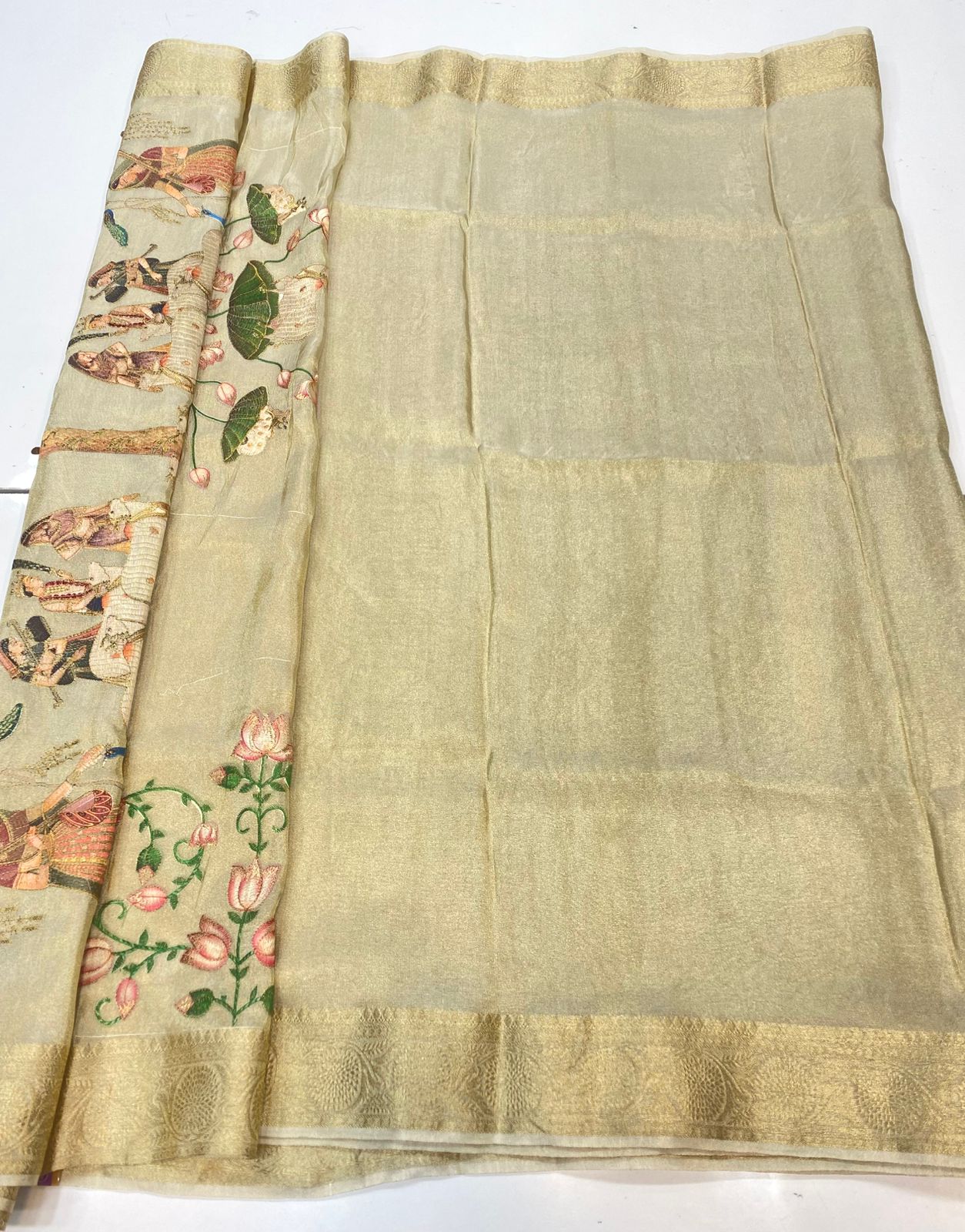 Fancy Shimmer silk Embroidery Saree(3386)