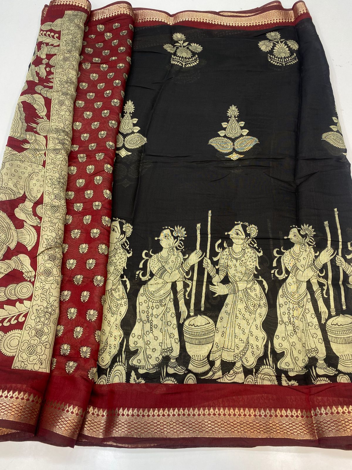 Fancy Georgette Print Saree(3390A)